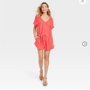 Coral/red romper